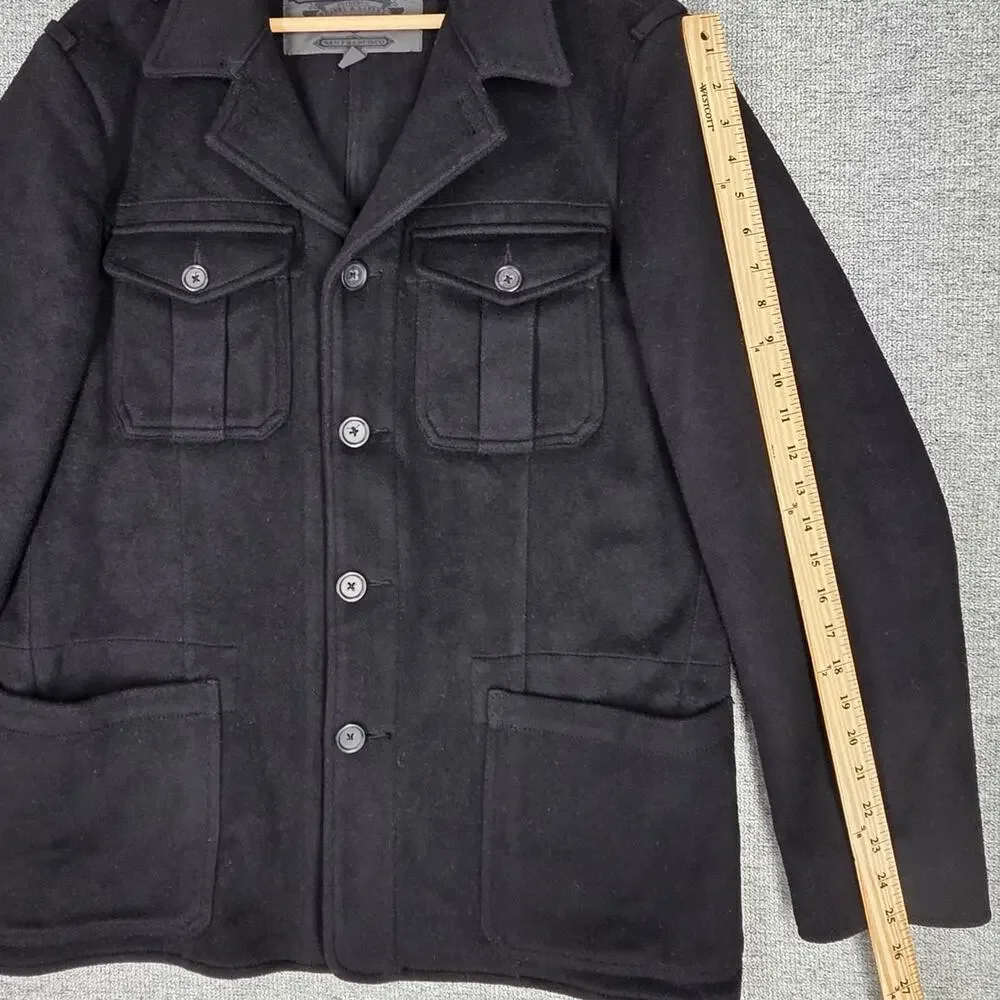 BANANA REPUBLIC TRAVEL & SAFARI 100% WOOL FIELD JACKET – BLACK – SIZE MEDIUM